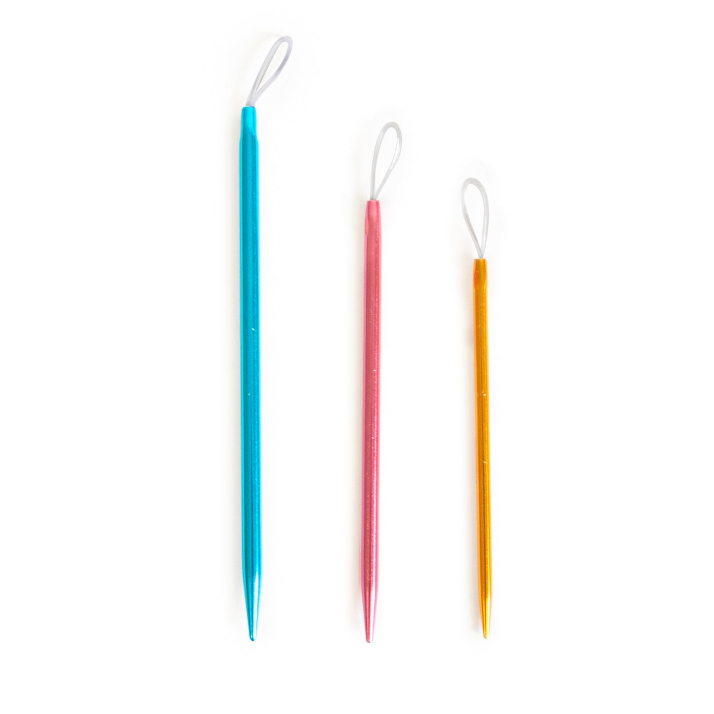 Set de 3 agujas para lana con ojo de nylon