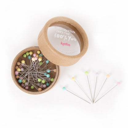 Cajita con 60 alfileres de costura